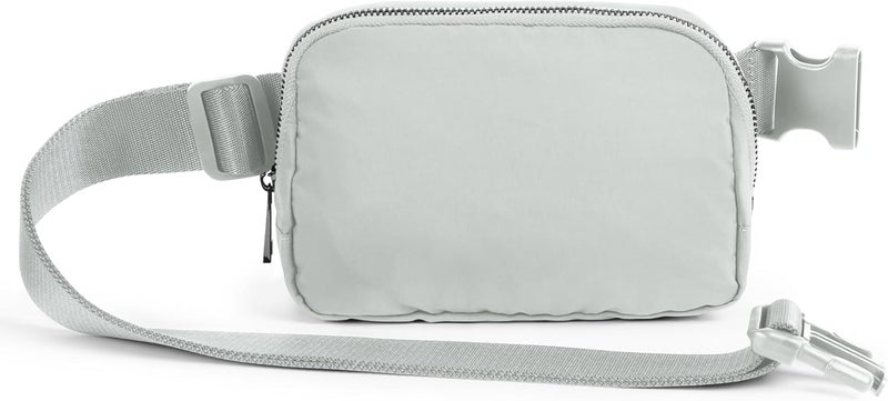 ODODOS Unisex Mini Belt Bag with Adjustable Strap Small Fanny Pack for Workout Running Traveling Hiking, Light Grey - Image 3